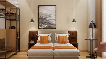 Kamar Double atau Twin Standar | Brankas, meja kerja, kedap suara, dan Wi-Fi gratis