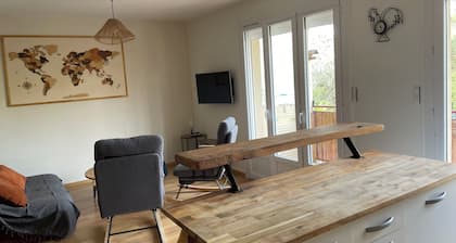 T3 apartment on the banks of the Gers near the town center