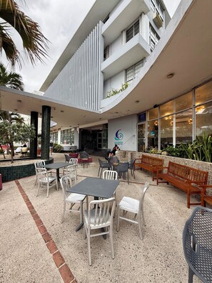 Outdoor dining - Ocean & Lagoon View In Condado, King Bed (San Juan)