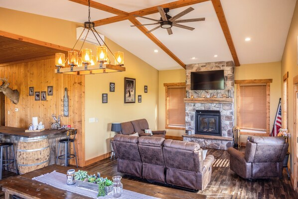 House, Patio | Living area | Fireplace