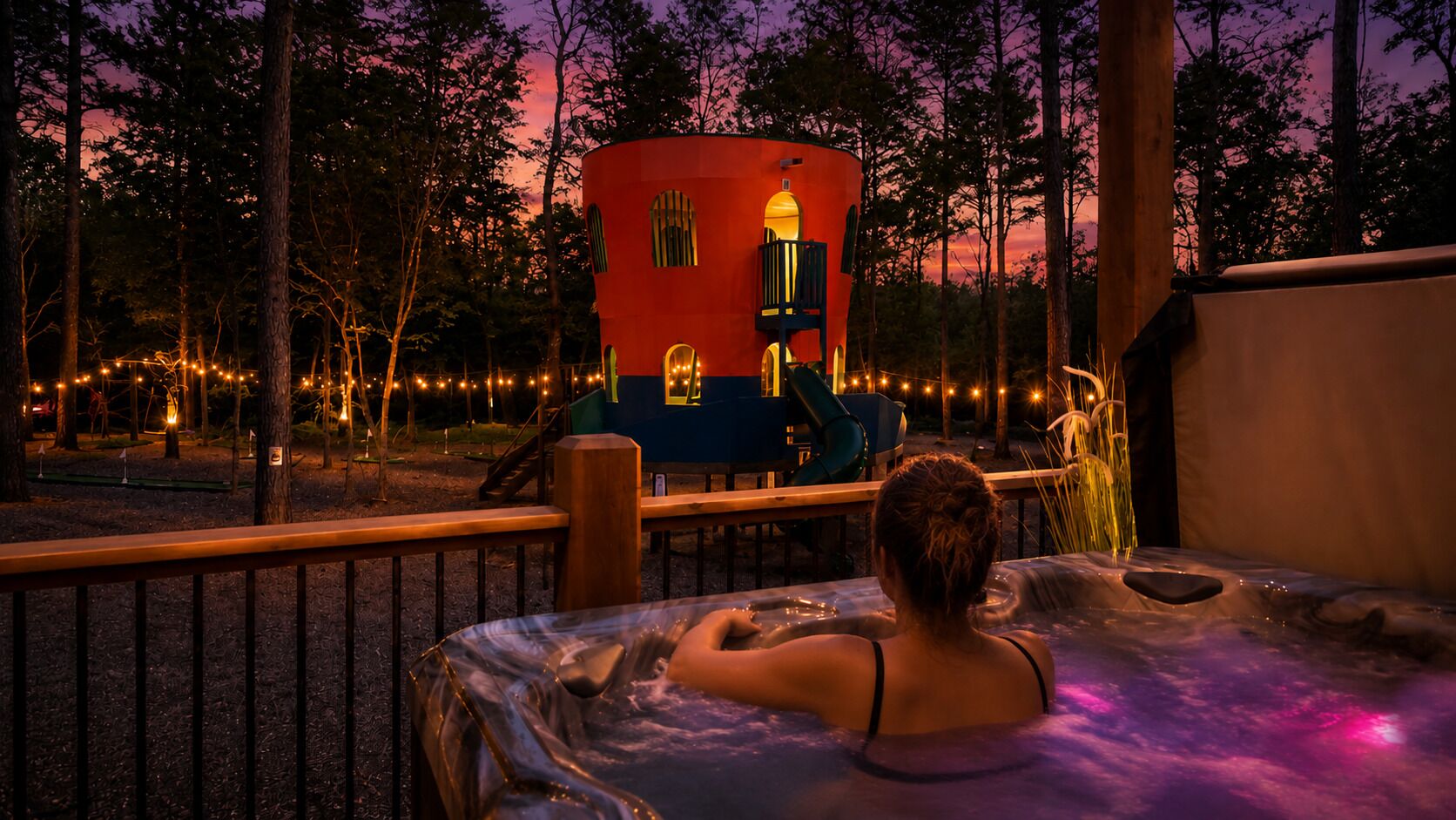 Outdoor spa tub