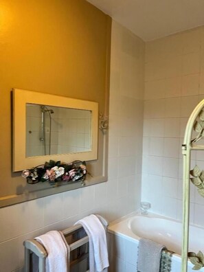 Double Room, 1 Double Bed, Patio, Garden View | Bathroom | Towels, soap, toilet paper - Periwinkle Blue (Clarens)