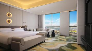 Quarto luxo, 1 cama King, no canto | Frigobar, cofres nos quartos, escrivaninha