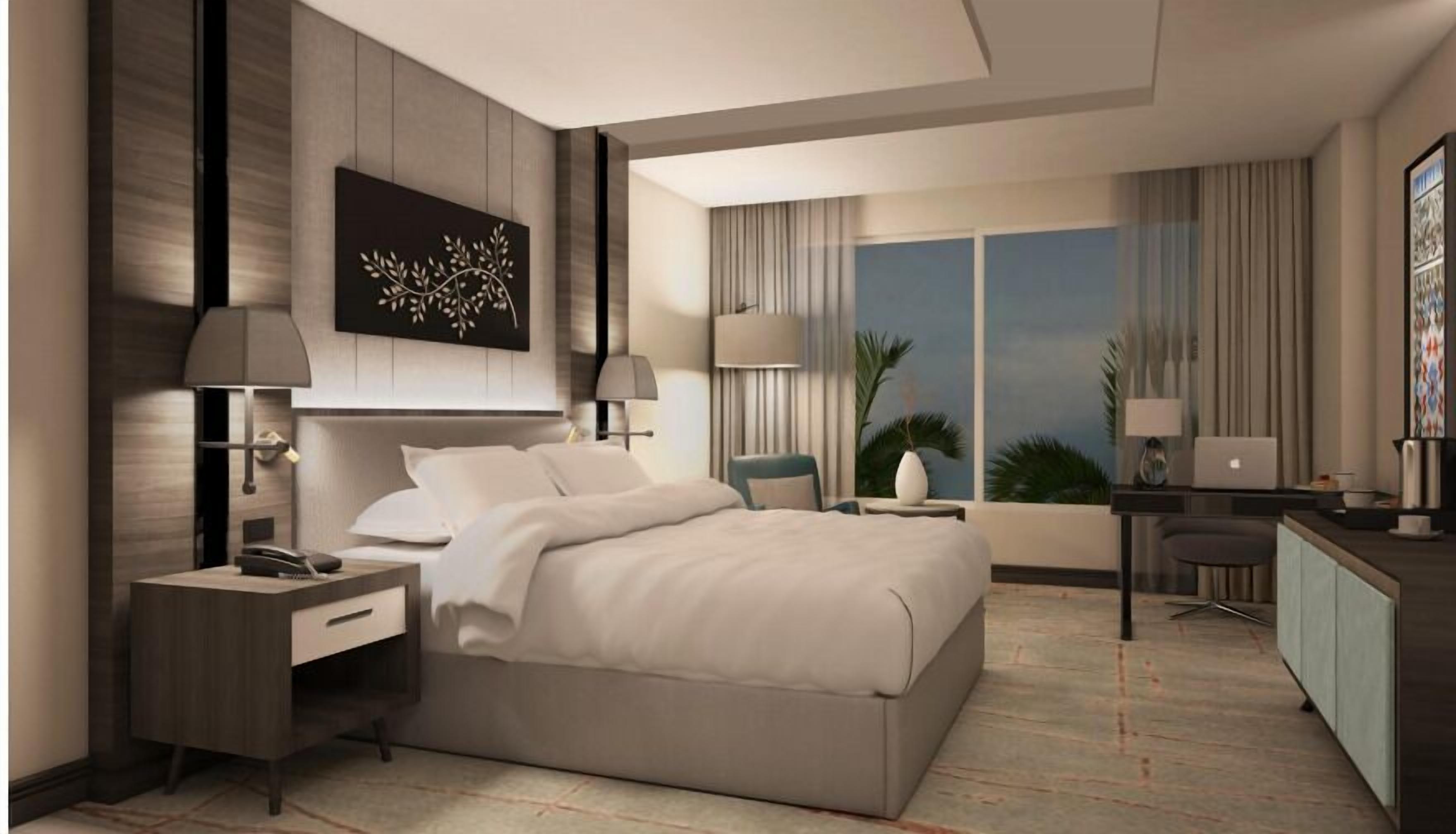 Phòng dành cho gia đình, 1 giường cỡ king, phòng thông nhau, quang cảnh biển | Minibar, két bảo mật tại phòng, bàn, màn/rèm cản sáng 