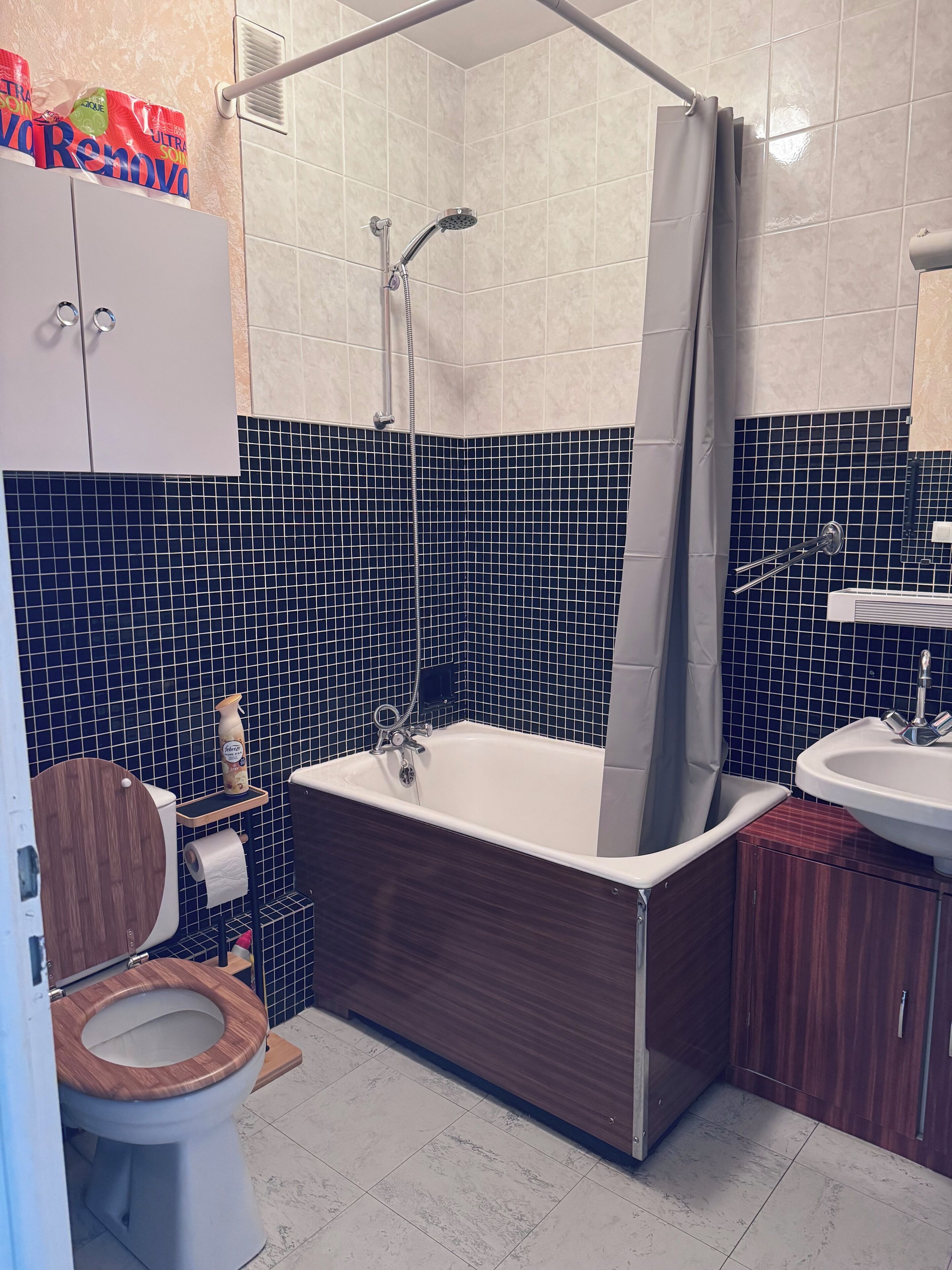 Hair dryer, toilet paper