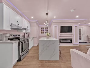 Fridge, kitchen islands