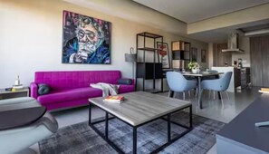 Appartement, vue ville | Coin séjour