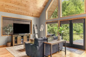 TV, fireplace, video games - Spacious cabin with forest views, hot tub, BBQ, wrap around deck (Mount Hood Village)