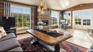 Living area - Family cabin with jacuzzi at Tempelseter (Eggedal)