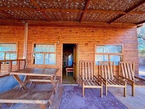 Family Cabin, Pool View | Outdoor dining - CABAÑAS DON SEBASTIAN 1 (San Pedro de Atacama)