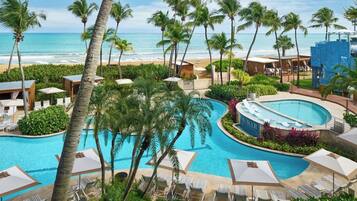 5 piscines extérieures, tentes de plage, parasols de plage