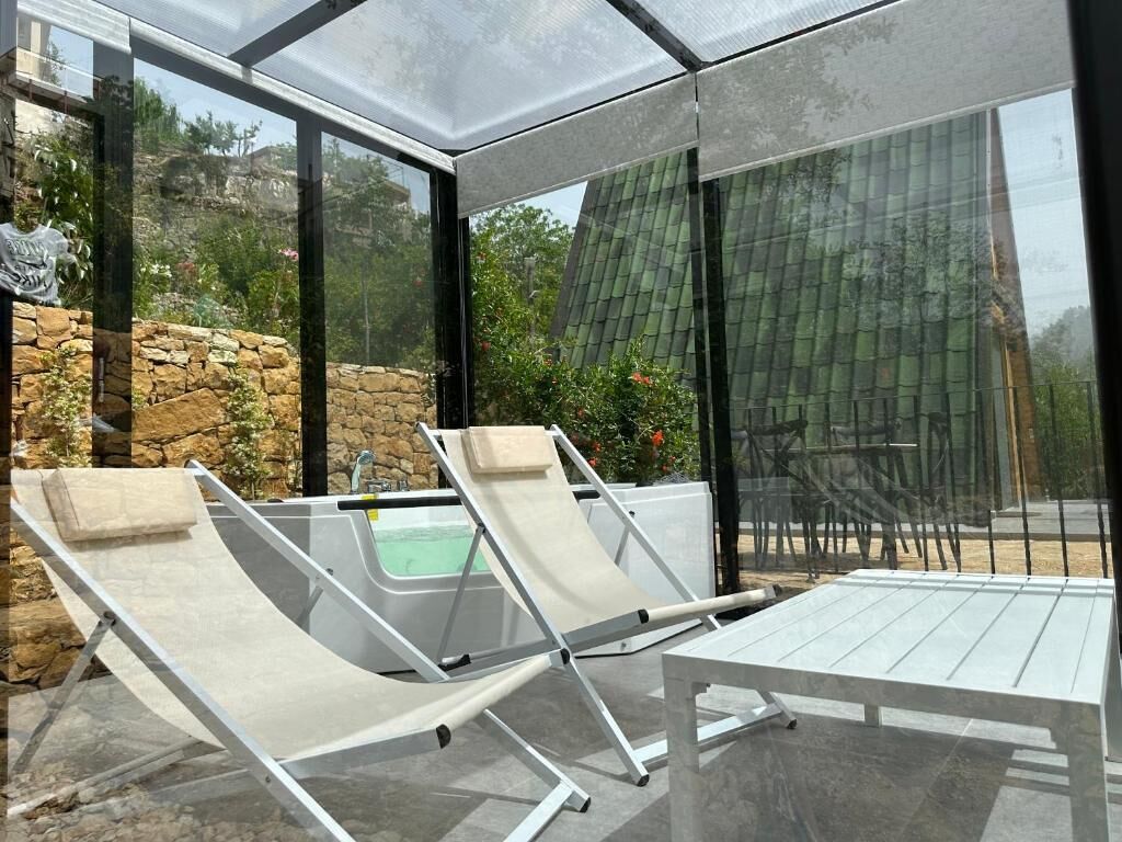 Chalet, uitzicht op rivier | Terras