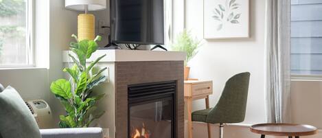 Smart TV, fireplace