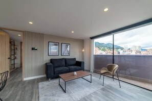 Apartment, 1 Queen Bed, Patio, City View (Mambe 1001) | Living area - NOK Amazing Apartment in Chapinero (Bogotá)