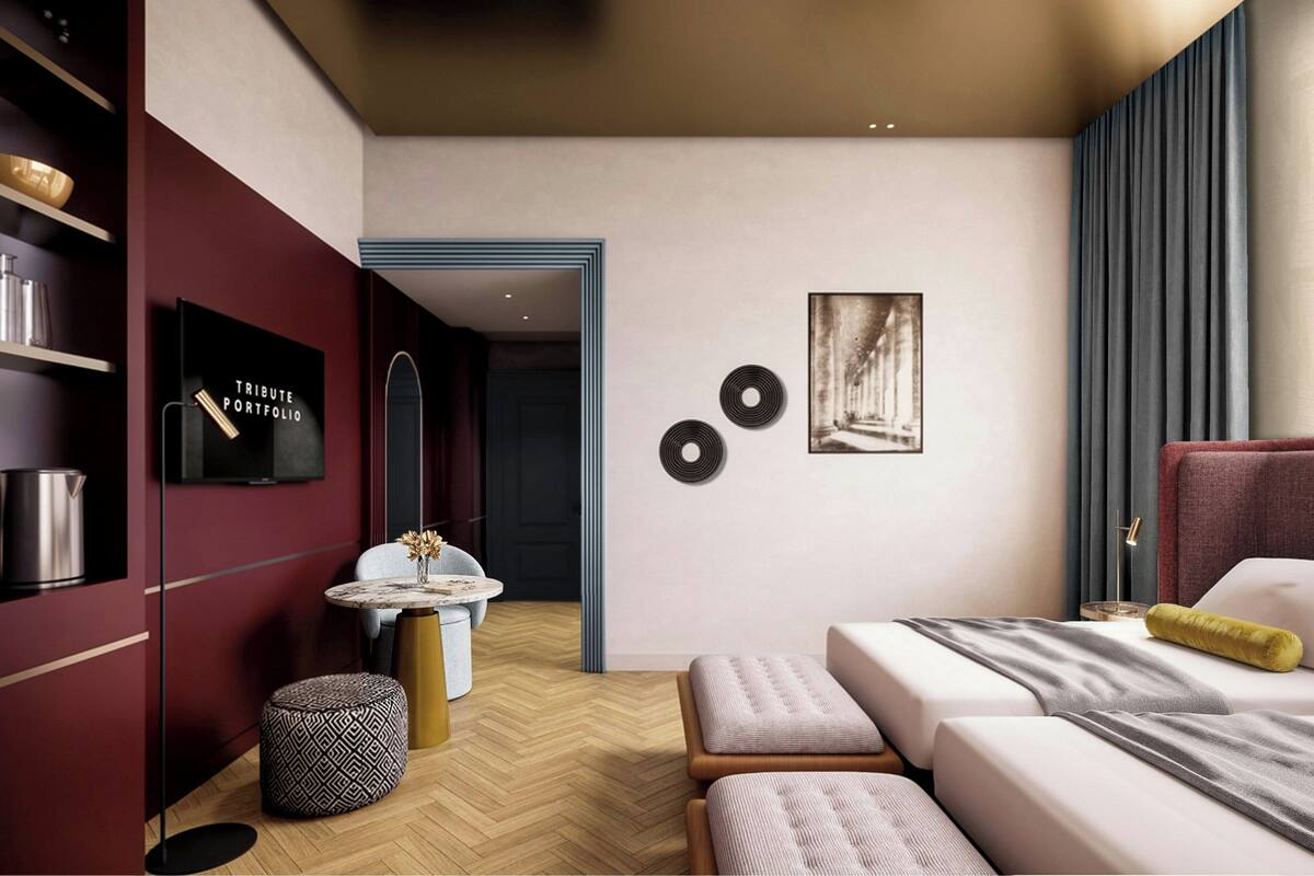Deluxe-huone, 2 yhden hengen sänkyä, kaupunkinäköala | Ylelliset vuodevaatteet, untuvapeitot, memory foam -patjalliset sängyt