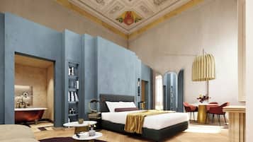 Junior-Suite, 1 King-Bett und Schlafsofa, Stadtblick | Hochwertige Bettwaren, Daunenbettdecken