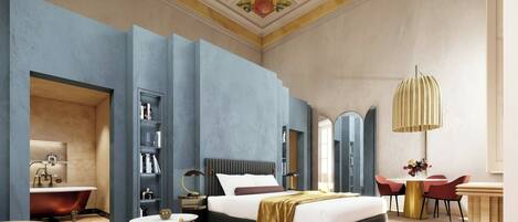Suite Junior, 1 trÚs grand lit et 1 canapé-lit, vue ville | Literie de qualité supérieure, couette en duvet d'oie