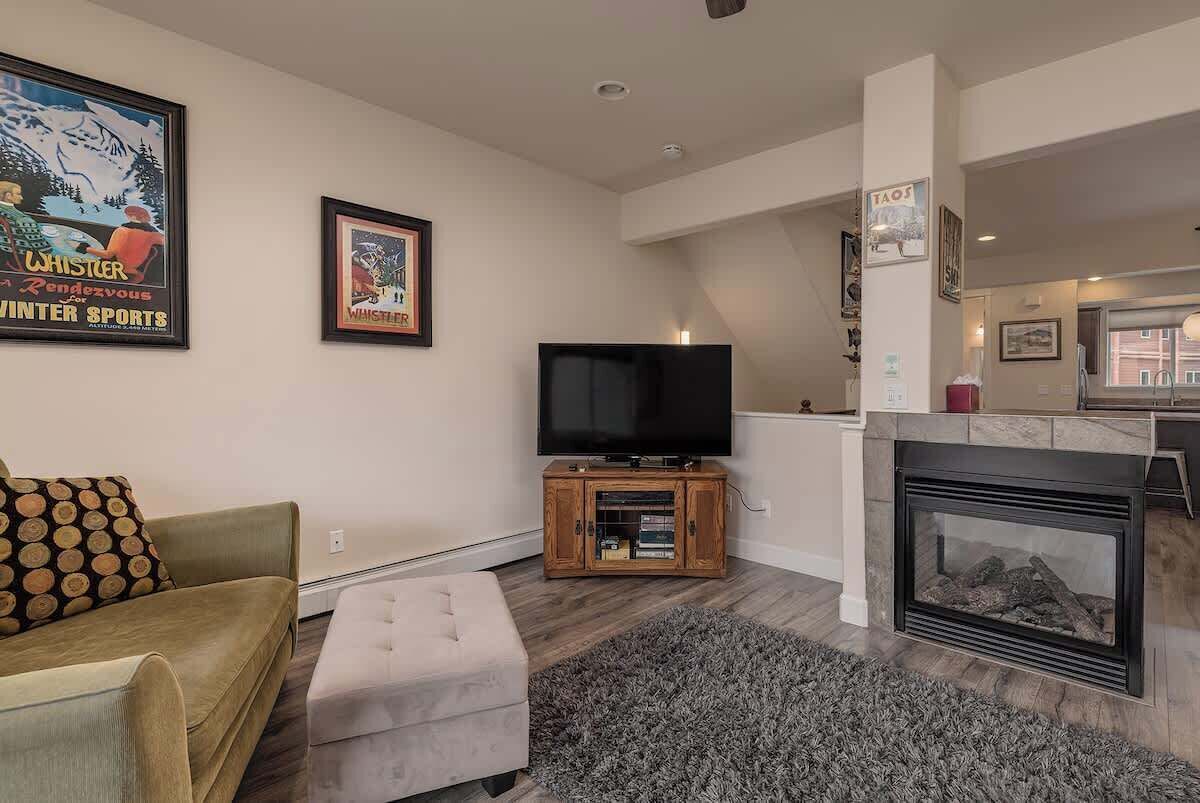 TV, fireplace, foosball, offices