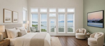 Waterfront, unobstructed view of Bellingham Bay, luxury 3+ bedroom townhouse