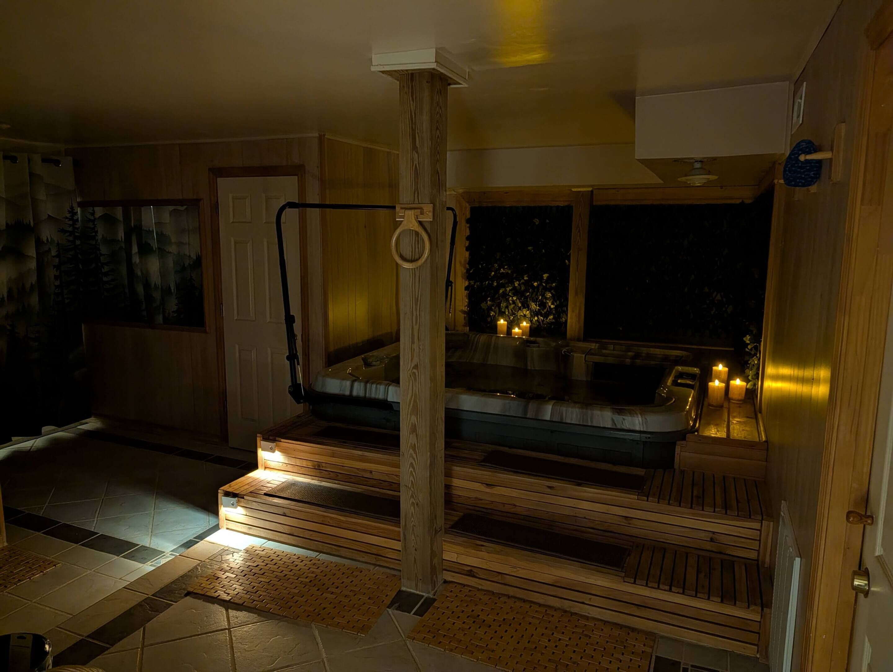 Indoor spa tub