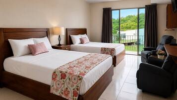 Comfort Double Room, 2 Queen Beds, Balcony, City View | Premium bedding, Select Comfort beds, in-room safe, laptop workspace