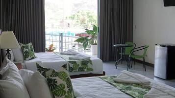 Comfort Double Room, 2 Queen Beds, Balcony, City View