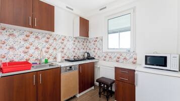 Fridge, microwave, stovetop, dishwasher