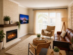 Living area - Waterfront / King Bed / Heated Pool / Tennis Court (Coronado)