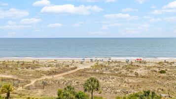 On the beach, beach towels