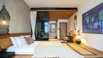 Habitación doble de lujo | Escritorio, espacio para trabajar con laptop y insonorización