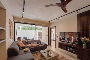 TV, offices - Talulah Living 3BR Apt - Private & Shared Pool (Tulum)