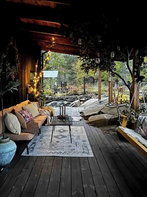 Terrace/patio - Private cabin by the lake with private pier (Lerum)