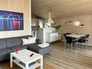 TV, fireplace - Holiday home by beach and forest near Hals (Hals)