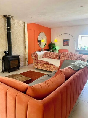 TV, fireplace - Riverside house with jetty near Cognac (Triac-Lautrait)