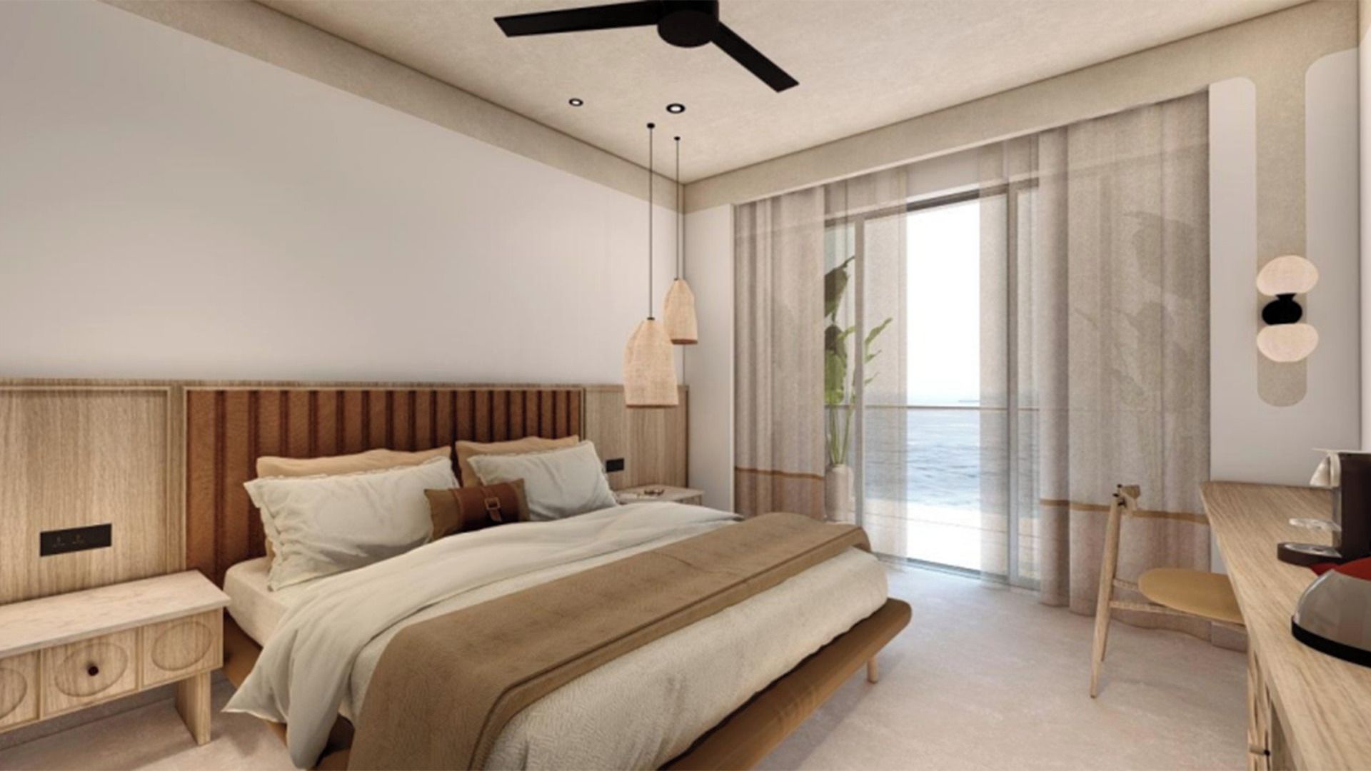 Habitación clásica con 1 cama matrimonial o 2 individuales, balcón, vista al océano | Ropa de cama de alta calidad y minibar 