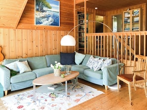 TV, fireplace - Seaside cabin with unique view and design (Sandefjord)