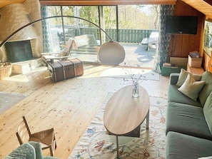 TV, fireplace - Seaside cabin with unique view and design (Sandefjord)
