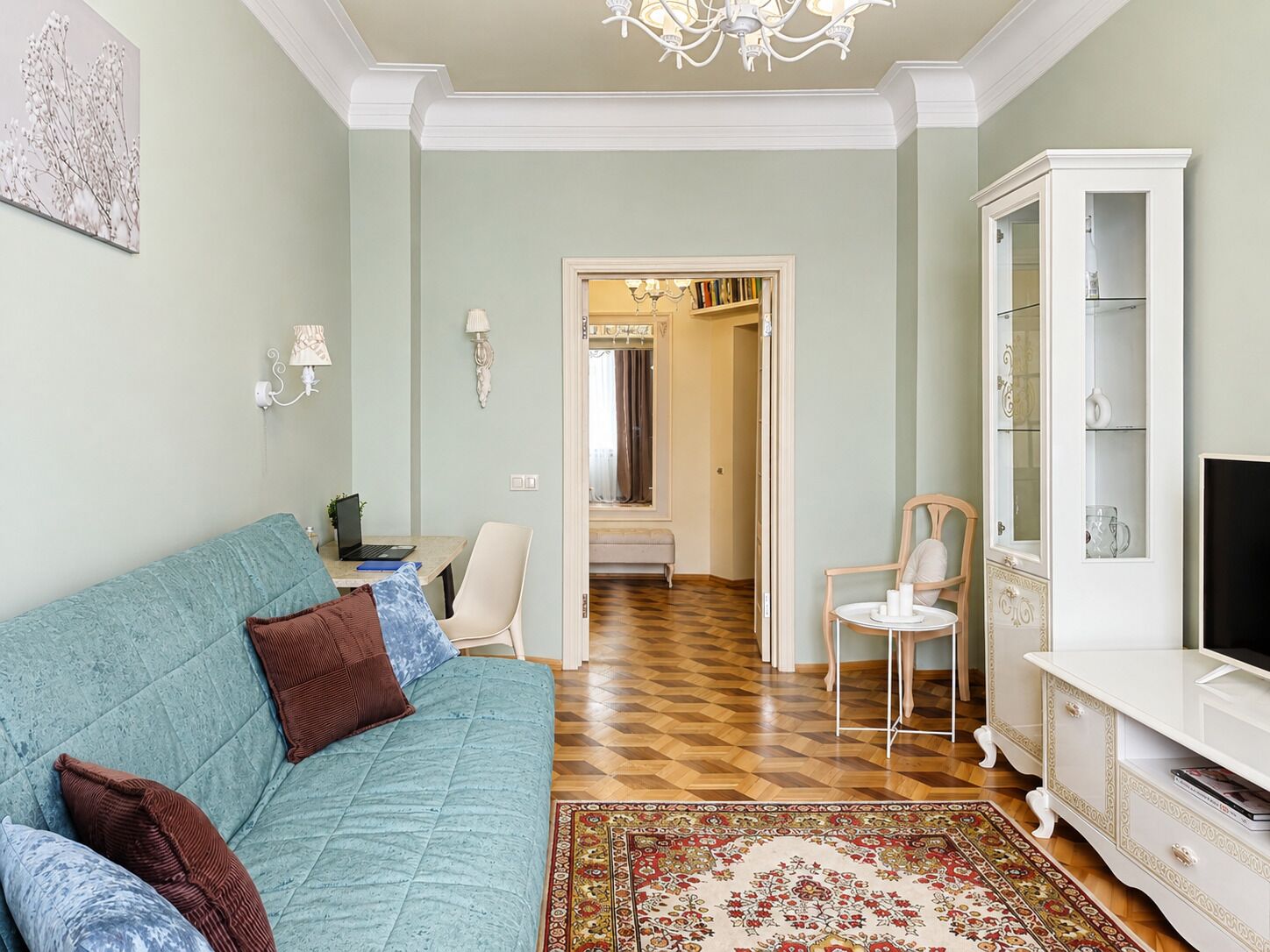 Comfort Apartment, Balcony, Park View | Living area | 43-inch flat-screen TV with cable channels