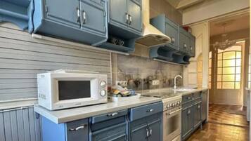 Comfort Apartment, Balcony, Park View | Private kitchen | Electric kettle, cleaning supplies, freezer