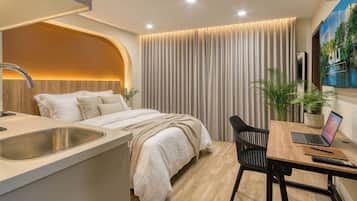 Junior-Studio, 1 Doppelbett | Zimmersafe, Verdunkelungsvorhänge, Bügeleisen/Bügelbrett