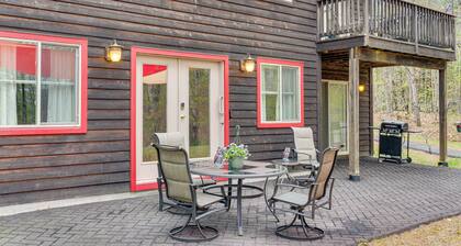 Fire Pit & Forest Views: Lakes Region Retreat