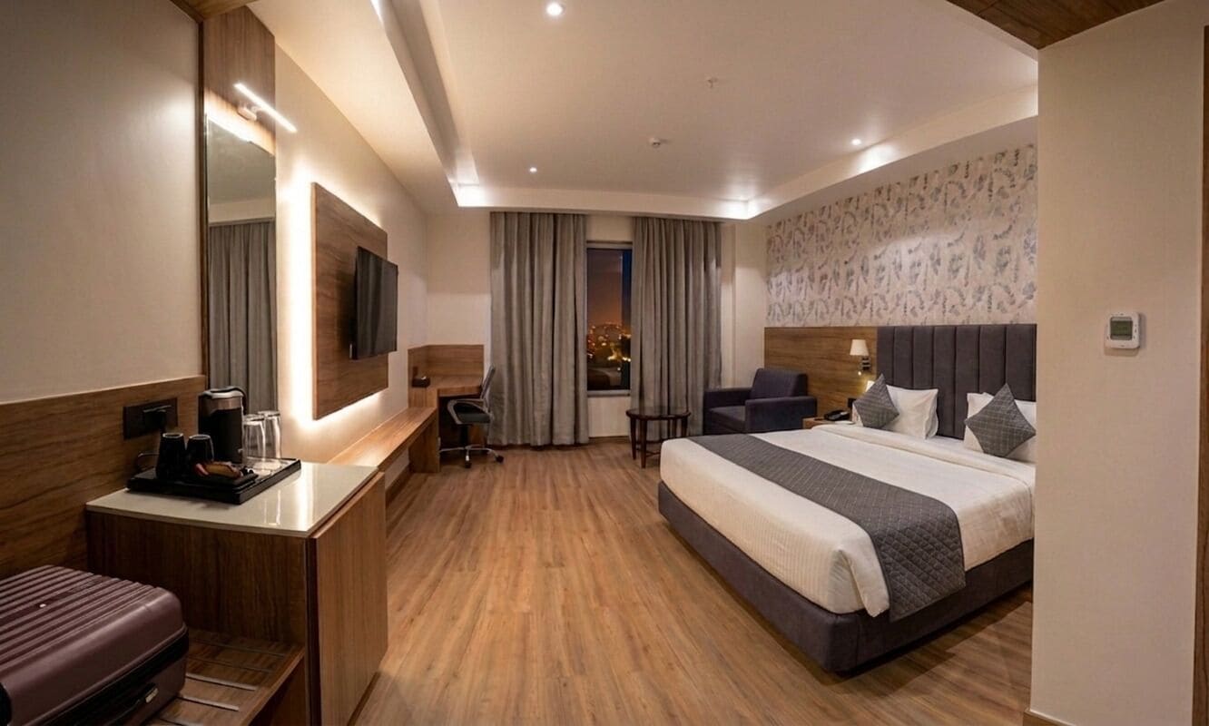 Habitación Premium doble, 1 cama de matrimonio grande | Ropa de cama de alta calidad y minibar