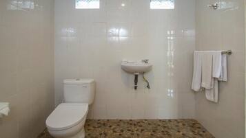Towels, soap, shampoo, toilet paper