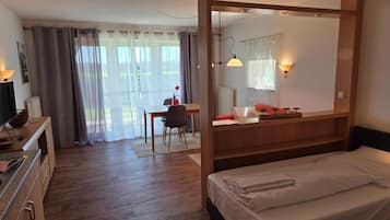 Blackout curtains, iron/ironing board (on request), free WiFi