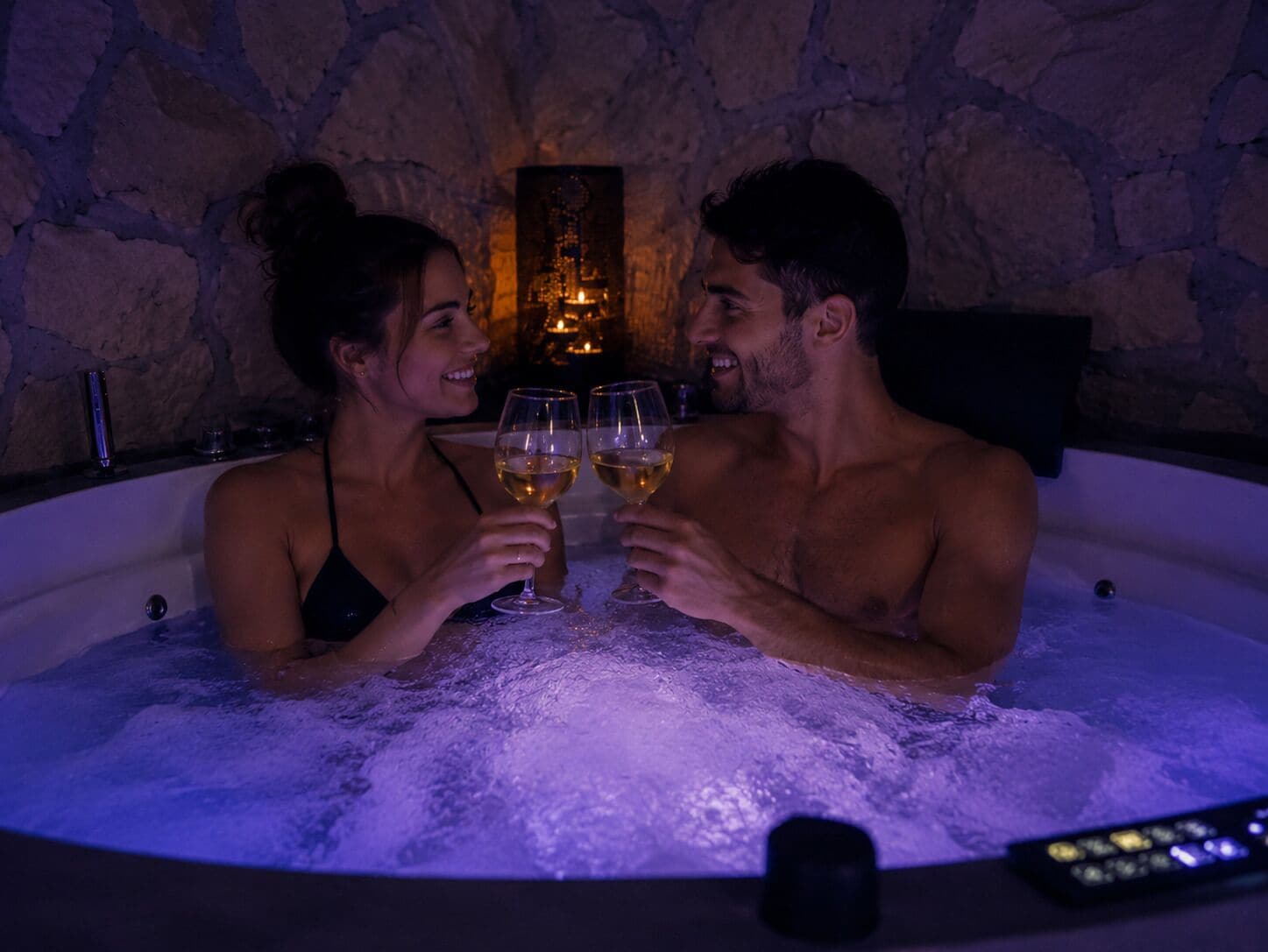 Indoor spa tub