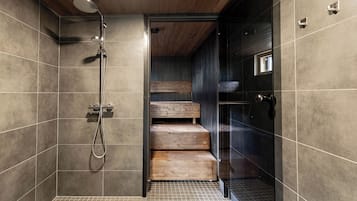 Superior Villa, 4 Bedrooms, Sauna, Executive Level | Bathroom | Shower, rainfall showerhead, hair dryer, bidet