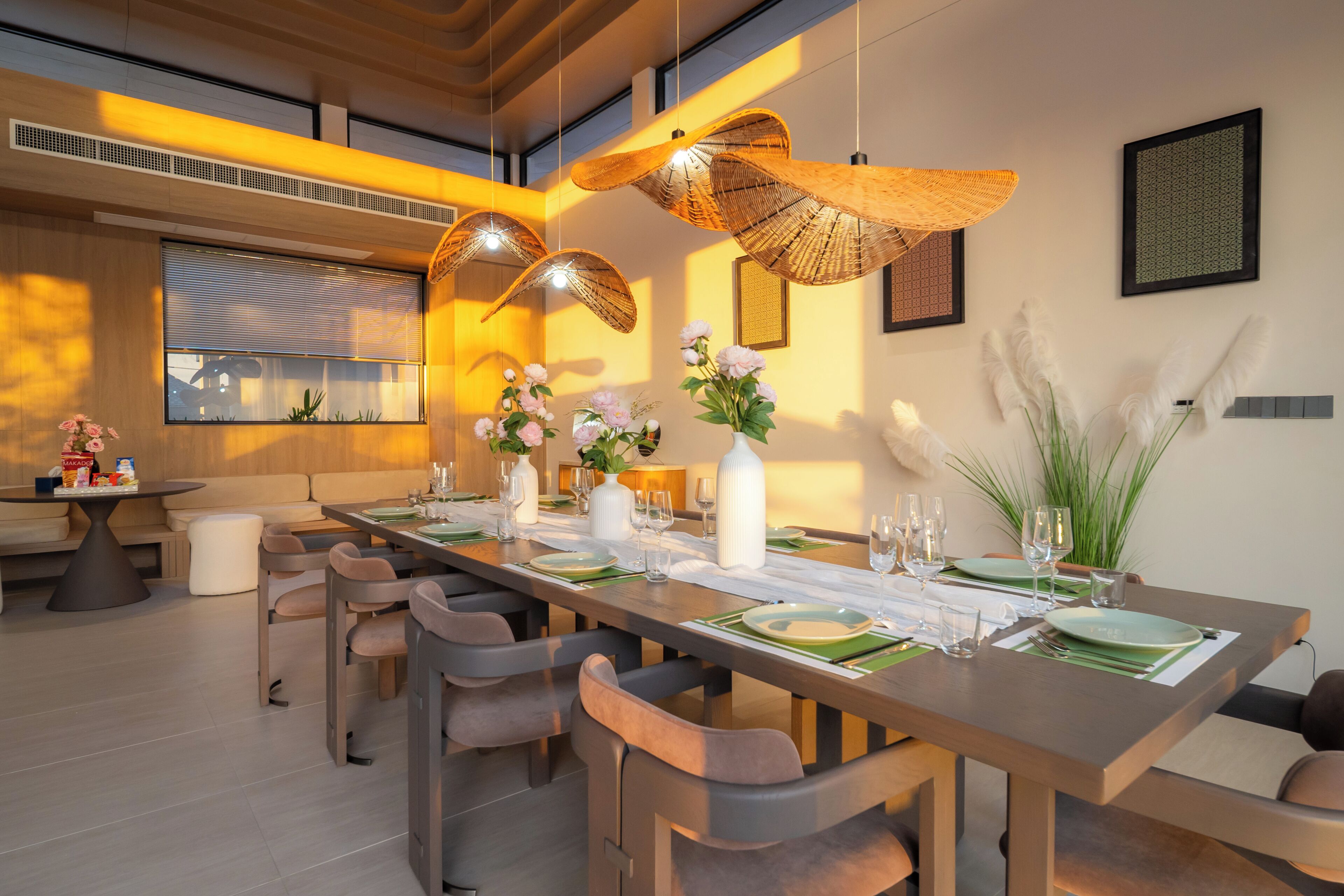 Deluxe villa, uitzicht op zwembad | Dineren