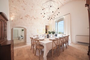 Villa (Multiple Bedrooms) | Dining room - TD Tenuta Donna Madia Sea View Pool Over Vineyard (Monopoli)