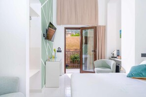 Classic-Doppelzimmer, Balkon | Italienische Bettbezüge von Frette, hochwertige Bettwaren