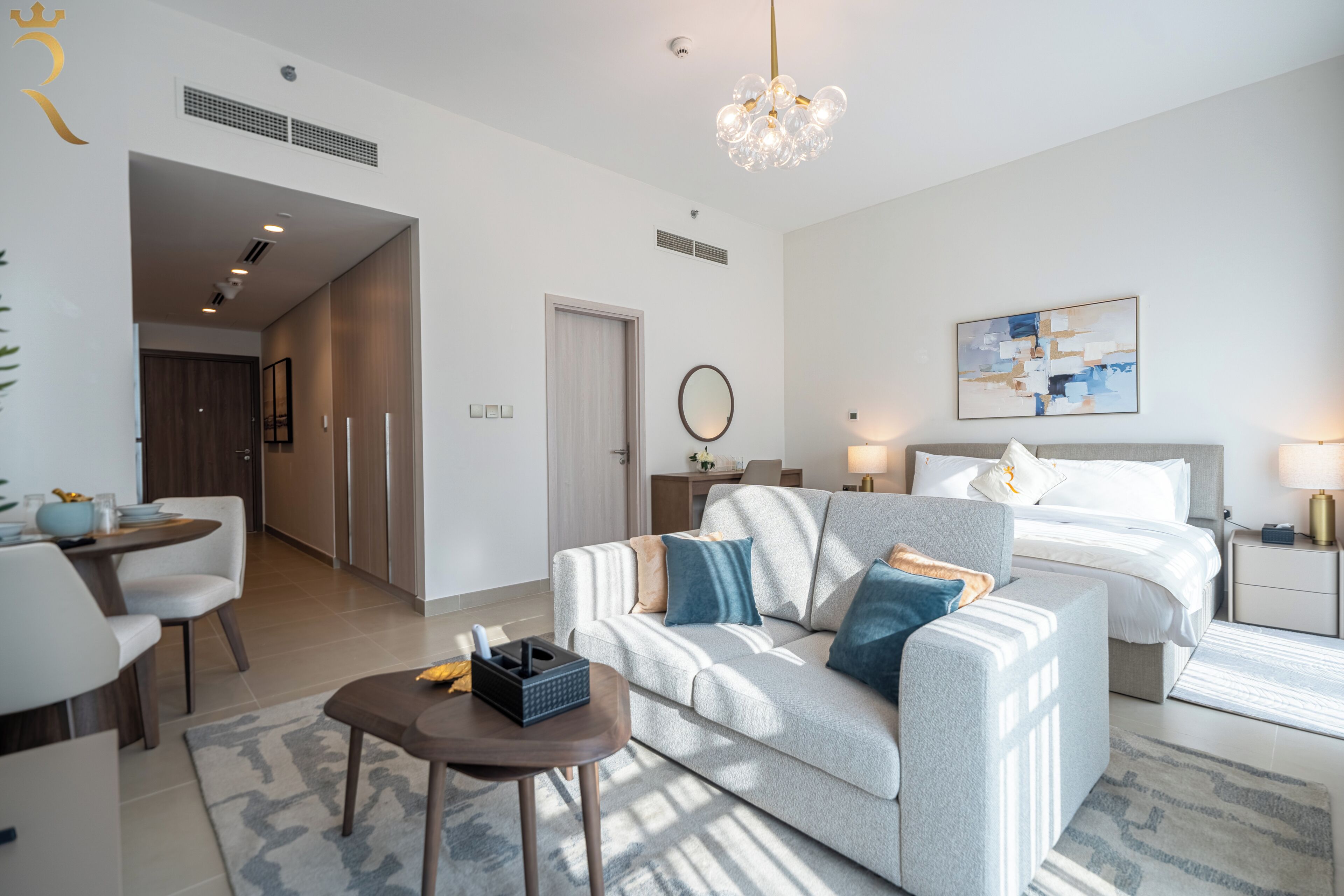 Studio Classique, balcon, vue golf | Coin séjour